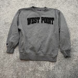 JanSport West Point Sweatshirt Mens Medium Gray Pullover Crewneck Graphic Print